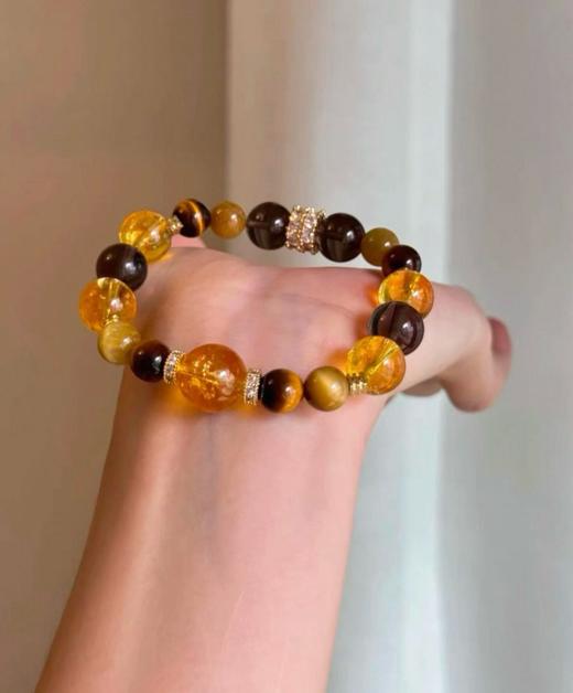 一手富贵招财金霸天然黄水晶手串 商品图14