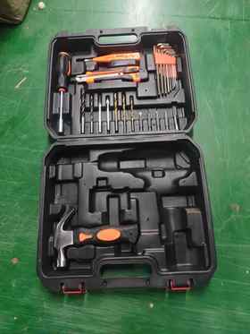 【货号07675】锂电钻套装工具套盒工具不含电钻充电钻箱子带美工刀六角扳手批头