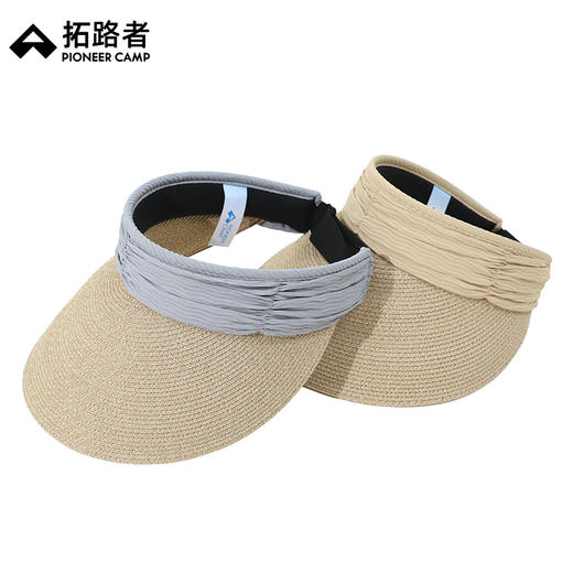 拓路者防晒帽女夏季草编空顶帽可收纳大帽檐防晒防紫外线户外出游 商品图0