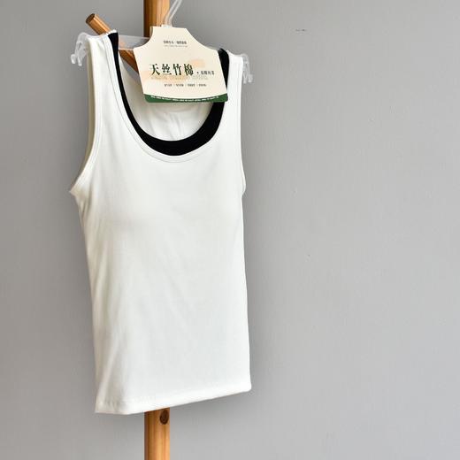 丁摩 【撞色背心】肌理感撞色假两件吊带背心流行百搭层次感U领上衣女5ZF-212 商品图7