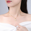 丁摩 新中式万福水滴项链女S925纯银天然和田玉吊坠小众简约高级锁骨链5ZF-5400 商品缩略图3