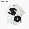 PINLI品立2025夏季新款男字母刺绣短袖T恤潮牌贴布撞色休闲体恤衫B252111028 商品缩略图4
