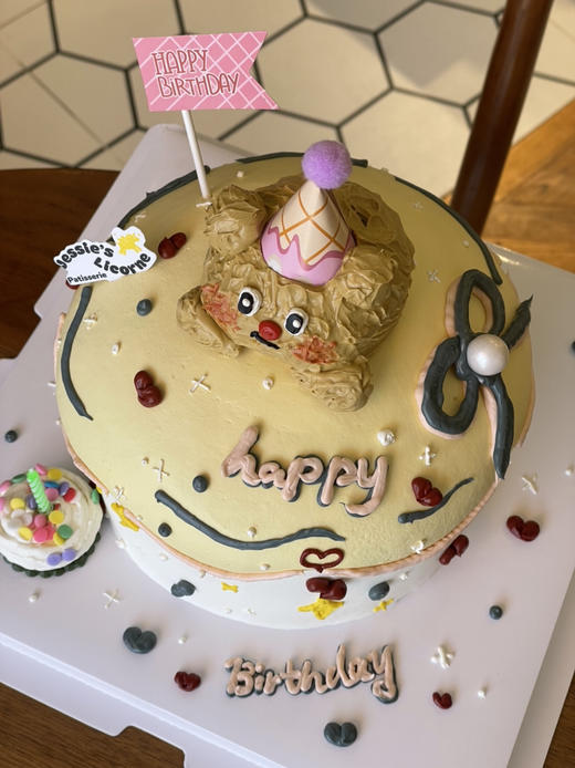 立体奶油霜黄油小熊奶油生日蛋糕 商品图1