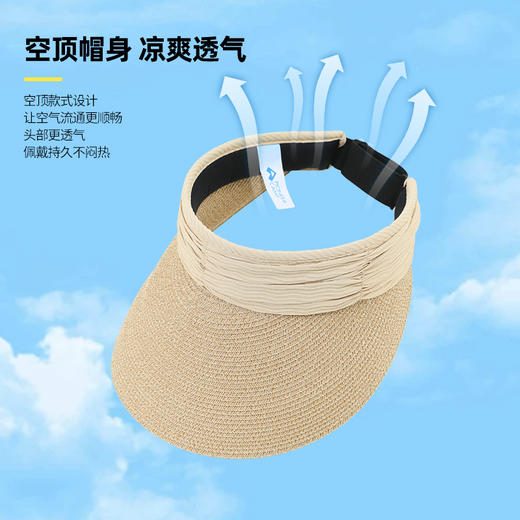 拓路者防晒帽女夏季草编空顶帽可收纳大帽檐防晒防紫外线户外出游 商品图1