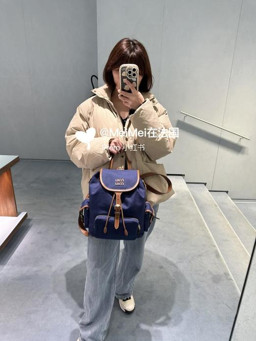 MIUMIU缪缪经典徽标Logo棉背包双肩包三色系列（MM） 商品图5