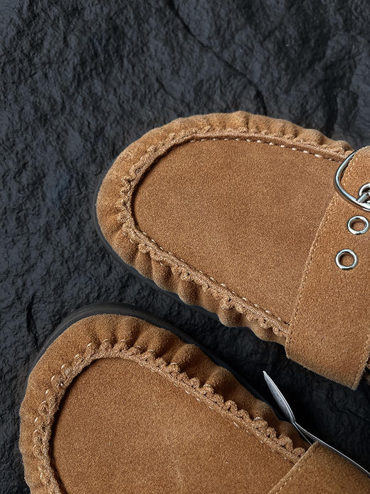 现货THS-限时 爱马家 新款呆萌穆勒半拖 羊反绒勃肯鞋 3色 BZ1237 商品图6