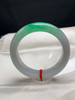 612625，56.3圈口，糯冰飘绿正圈平安镯，白底飘一截阳绿，种水好，底子润 商品缩略图0