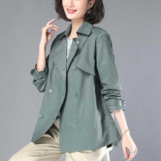 丁摩 短外套女新款休闲洋气小个子妈妈风衣外套女春秋潮5ZF-6970 商品图3