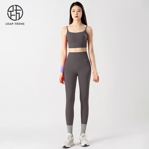 跃牌【蚂蚁运动】系列  裸感运动内衣女带胸垫高腰提臀瑜伽裤女瑜伽套装X1352+K3338 商品图7