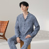 芬腾男士男生睡衣纯棉长袖套装秋季新款时尚休闲简约全棉家居服 商品缩略图1