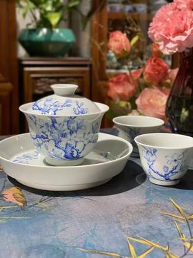青花《玉兰花》茶具套组