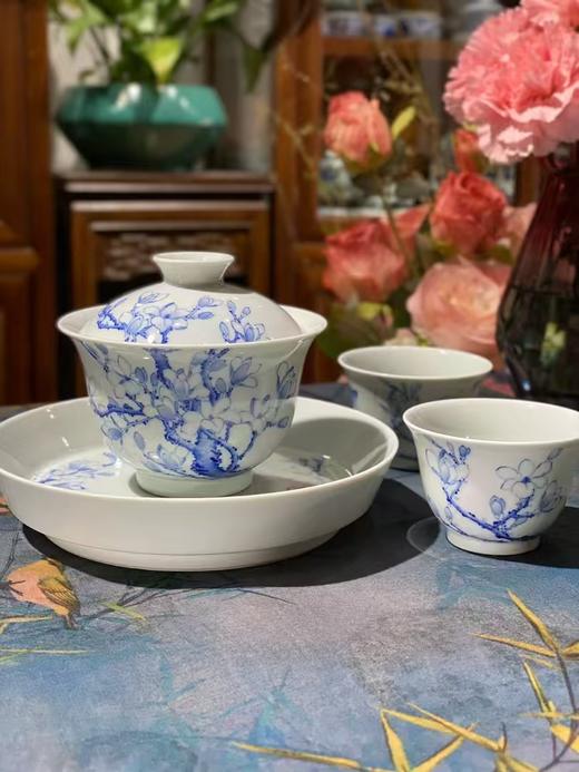 青花《玉兰花》茶具套组 商品图0