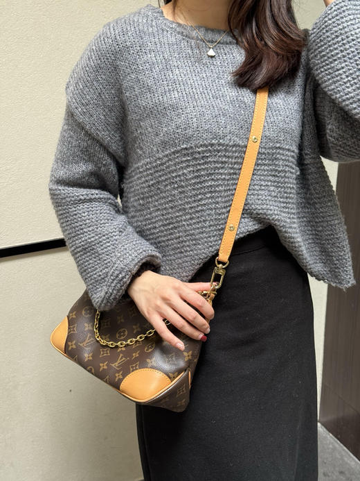 正品二手 LV boulogne 老花 牛角包 商品图2