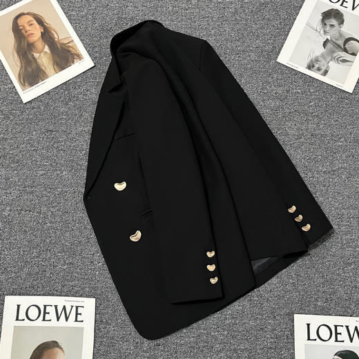 丁摩 春秋新款百搭时尚雅灰色西装外套女设计感休闲轻奢高级西服5ZF-80601 商品图3