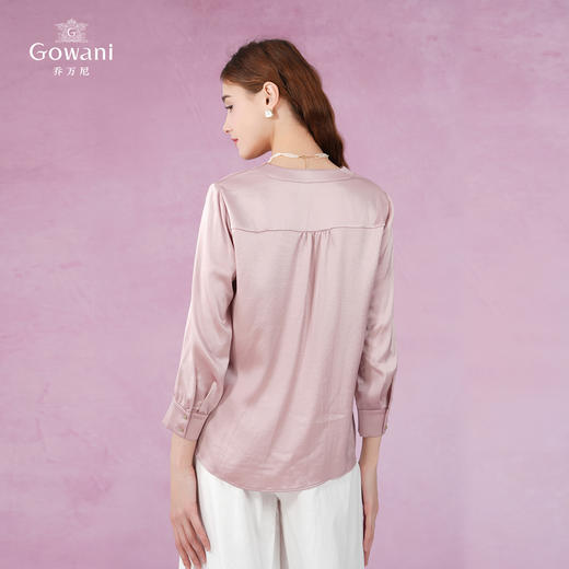 【三醋酸】乔万尼新款衬衫女设计感小众复古港味职业气质上衣EI2C709 商品图4