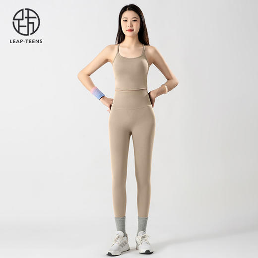 跃牌【蚂蚁运动】系列  细肩带瑜伽背心高腰提臀瑜伽裤女瑜伽套装X1366+K3338 商品图1