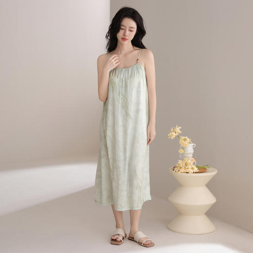 芬腾【带胸垫】防凸点吊带睡裙女士夏季冰丝薄款性感可外穿连衣裙子★ 商品图2