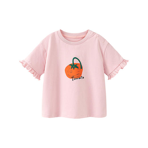 迷你巴拉女宝宝短袖T恤夏装新品甜美荷叶边亲肤婴儿透气打底 商品图4