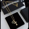 易梦玲同款克罗心经典镶钻双十字架️金色项链（EJ） 商品缩略图1