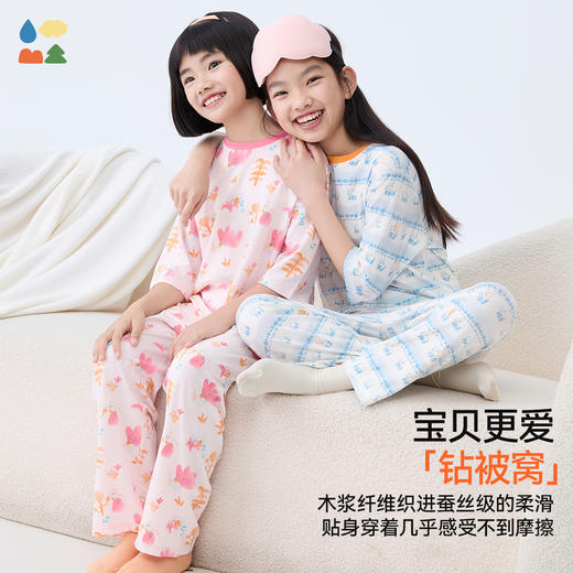【儿童满印家居套装】森林棠25夏款儿童棉感趣味印花家居服睡衣套装40232503 商品图1