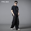 PINLI品立2025夏季新款男士树叶盘绳短袖T恤潮牌宽松休闲体恤上衣B252111027 商品缩略图1