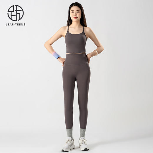 跃牌【蚂蚁运动】系列  细肩带瑜伽背心高腰提臀瑜伽裤女瑜伽套装X1366+K3338 商品图2