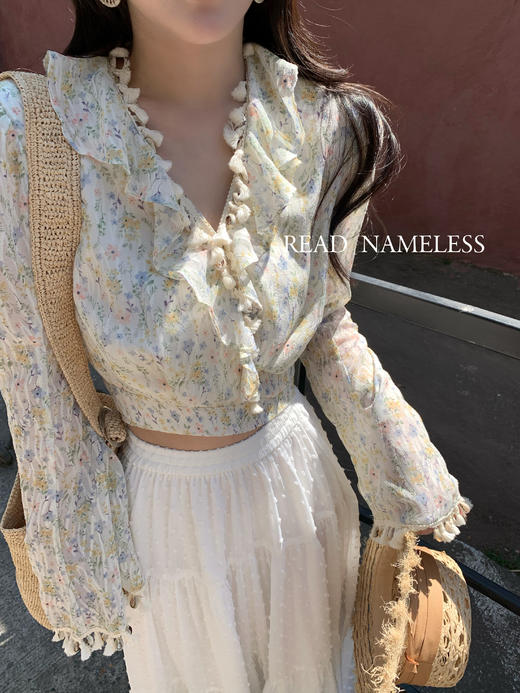 Read Nameless /绝美贝壳流苏上衣+白色波点大长裙 2025/4/7 商品图9