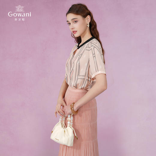 乔万尼夏季新款重磅真丝衬衫拼色设计衬衣EI2C806 商品图2