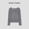 ROMI STUDIO“格雷高知”16针超细水溶羊毛肌理长袖针织T恤431G9147 商品缩略图5