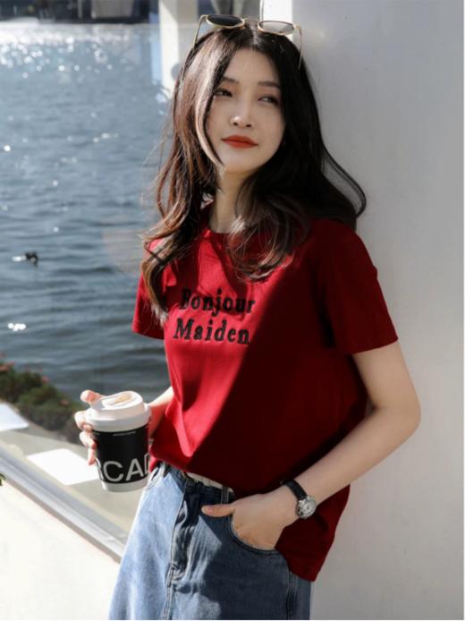 👏超显白【波尔多红双面丝光棉植绒印花系列】公司订单面料❗❗普通棉的双倍成本👊🏻双面丝光棉植绒印花T/连衣裙😻穿出来让你脱颖而出~  商品图1