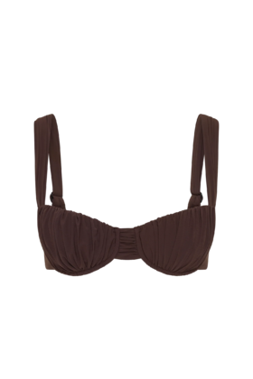 Faithfull The Brand - Emily Bikini Top - Coffee - 女装 - 泳衣上装 - 咖色