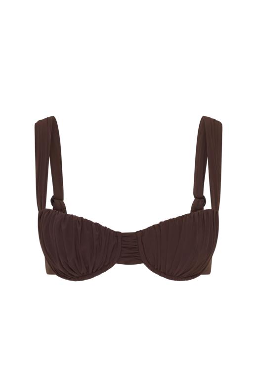 Faithfull The Brand - Emily Bikini Top - Coffee - 女装 - 泳衣上装 - 咖色 商品图0