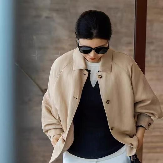 【à perles】老钱风亚麻翻领外套 商品图3