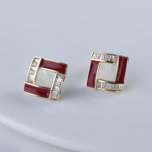 【宏艺珠宝】​红金醉影·银s925耳饰 商品图0