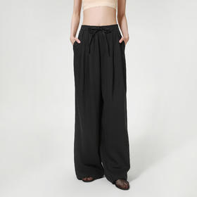 ROMI STUDIO“松弛自在”莱赛尔亚麻混纺松紧腰阔腿休闲裤 431K3085