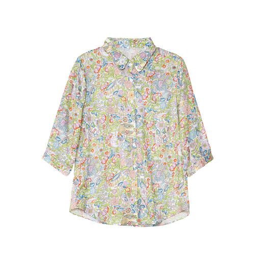 谜底100%棉衬衫分袖女2025夏季新款小碎花清新合体衬衣256MC6282 商品图4