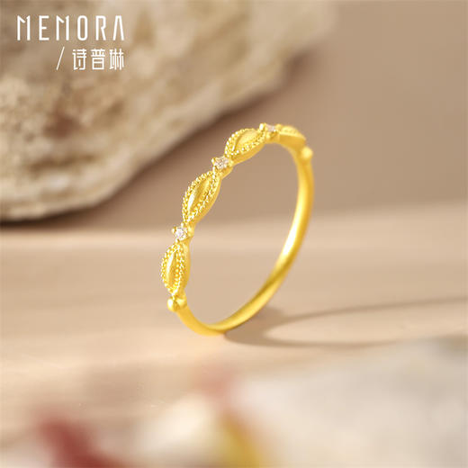 【新品首发】时光金致 黄金戒指 足金钻石戒指女士礼物MEMORA诗普琳LR448004 商品图11