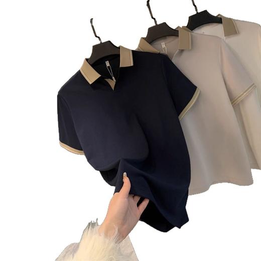 柜388!2025新款醋酸亚麻桑禅丝丝针织细腻透气夏短袖T恤POLO衫男款！ 商品图4