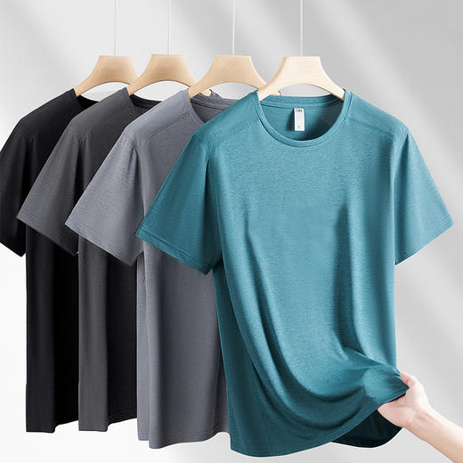 【速干】【DH】大依优型大码短袖T恤加肥加大宽松休闲胖子打底半袖男士上衣潮流 商品图4