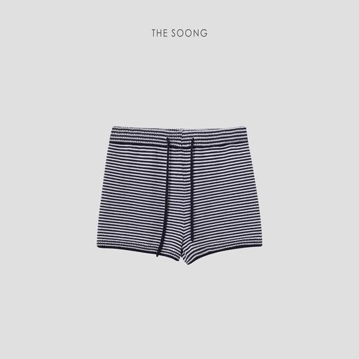 THESOONG|"沙滩裤"极简针织撞色条纹橡胶中腰短裤HBKZ6552 商品图3