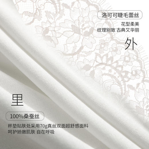 金三塔桑蚕丝内里性感蕾丝无钢圈文胸透气舒适亲肤内衣女春夏新品（限价款）  NZFFB301 商品图4