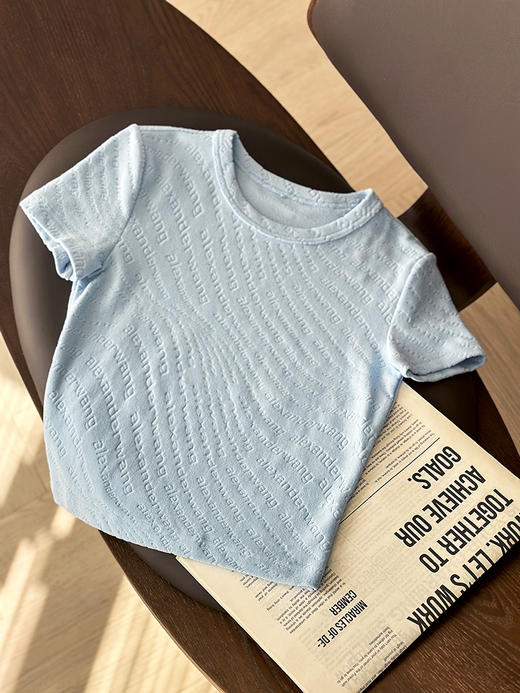 现货 THS-限时 大王家 尾品 满身提花logo短袖短T恤 2色 BH2580 商品图4