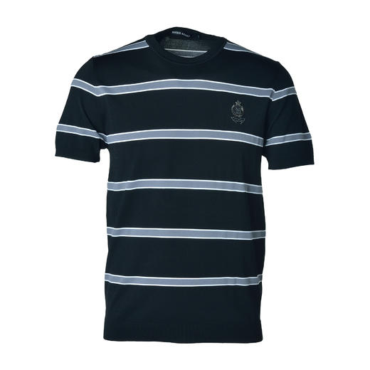 Marco Azzali 横条纹短袖针织衫 KK58298A2 商品图0