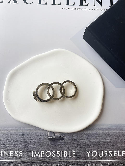 THS-无 香家  三合一戒指 素圈+双C钻饰戒指 3合一戒指 2款 CU1287 商品图6