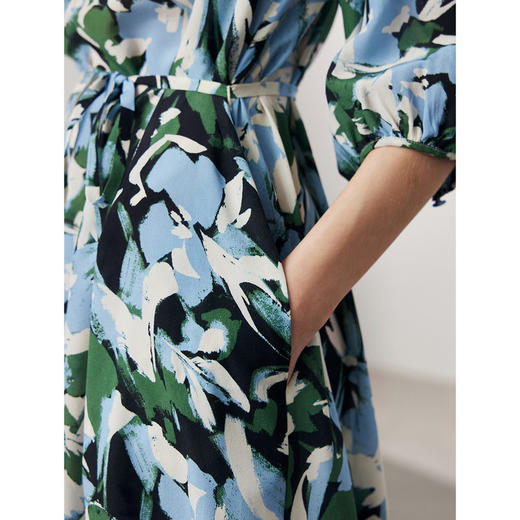 短袖真丝连衣裙女2025春夏新款印花单层双绉100%桑蚕丝长裙 商品图3