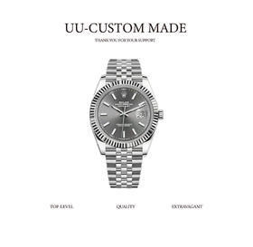 ROLEX劳力士 日志型系列 自动机械机芯 日期显示 男款 瑞表 41mm 灰色表盘 蚝式钢18K白金表壳 蚝式钢表带（SP）