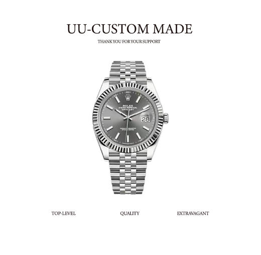 ROLEX劳力士 日志型系列 自动机械机芯 日期显示 男款 瑞表 41mm 灰色表盘 蚝式钢18K白金表壳 蚝式钢表带（SP） 商品图0