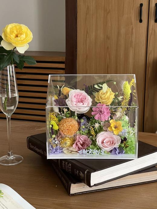 四季花盒永生花（20.5x16x18cm）开窗白色手提袋（暂存） 商品图2