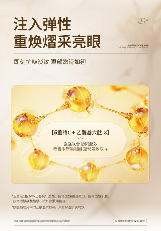 正品水韵梦五重维C肽能淡纹眼膜法令纹漏沟精华膜 商品图8