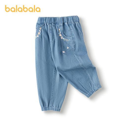 巴拉巴拉童装儿童牛仔裤女童长裤宽松2025夏新款裤子 商品图4
